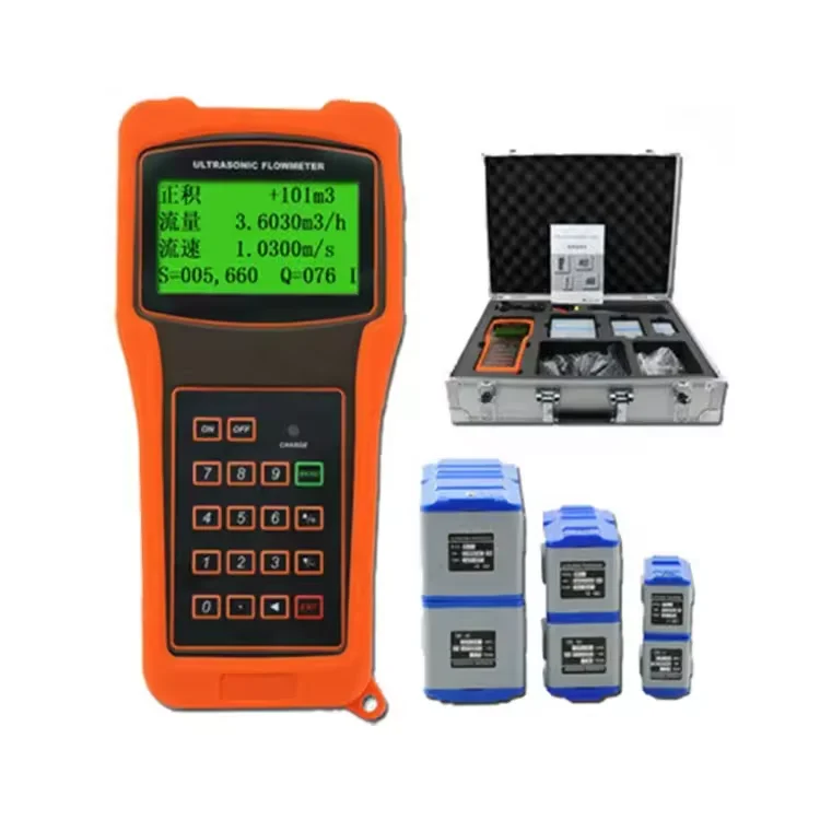 DN15-100 DN50-700 Handhold Ultrasonic Flow Meter Portable Water Liquid Fluid Meter