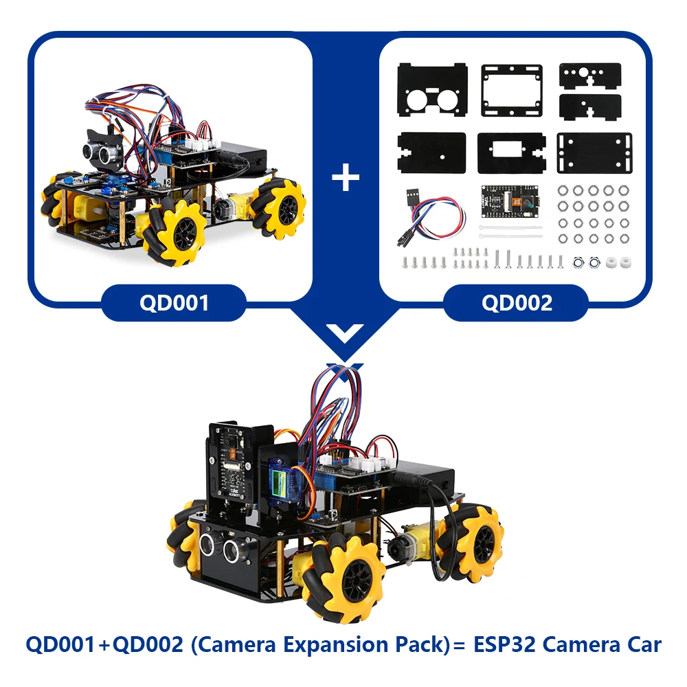 Acebott Esp32 Iot Mecanum Wiel Programmeerbaar Obstakel Vermijden Tracking Kras Codering Starter Smart Robot Carkit Voor Arduino