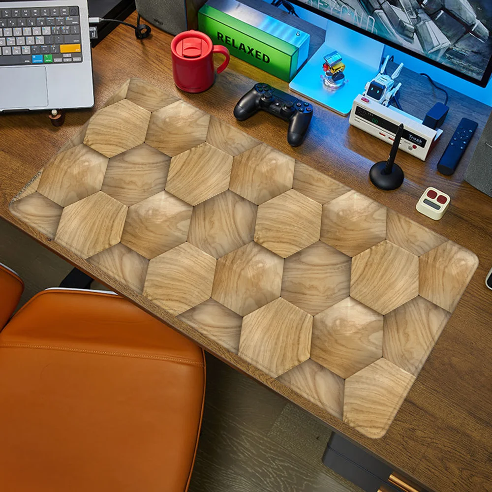 Wooden Board Gaming Pc Setup Accessories Xxl Mouse Pad Gamer Computer Table Desk Mat Mousepad Anime Large Mats Office Mause Pads