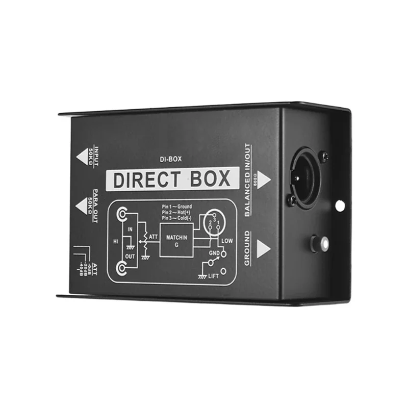 Y45A-Professional DIRECT BOX Single Channel Passive DI-Box Balanced & Unbalance Signal New