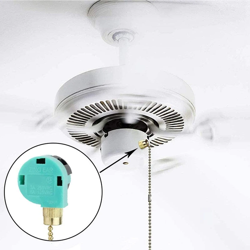 3Pcs ZE-268S6 Ceiling Fan Switch 3 Speed 4 Wire For Ceiling Fans And Wall Lights Pull Chain Switch Replacement Bronze