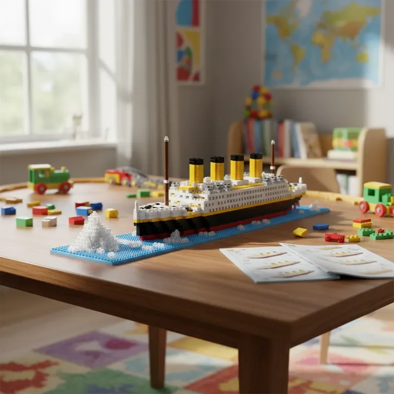 

NEW MOC Titanic Model Cruise Ship Building Blocks Boat Collection DIY Construction Micro Bricks Toys Birthday Christmas gifts