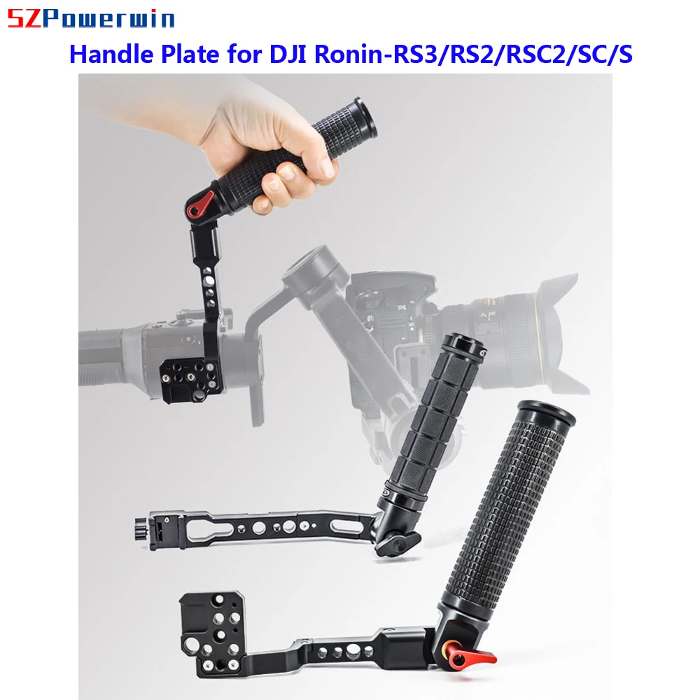 

Стабилизатор Powerwin для DJI Ronin RS3 RS2 RSC2 SC S, ручной шарнирный держатель с регулируемым углом и алюминиевой ручкой, с резьбой 1/4