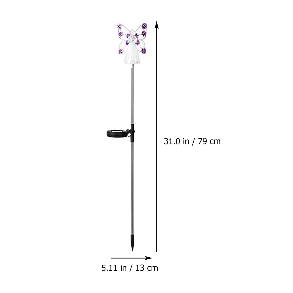 

1pc Unique Powered Garden Lawn Lamp Cemetery Outdoor Decor Stick Angel Decoration Luminous Angels For Grave Yard Courtyard