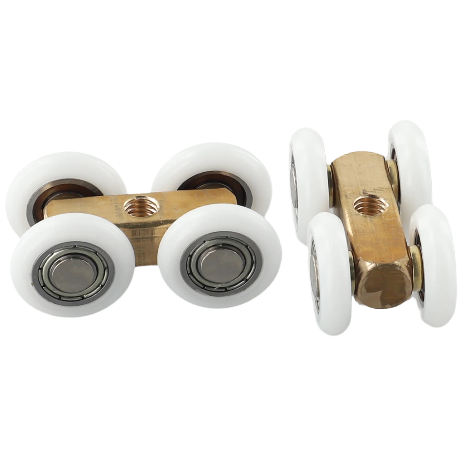 Rullo hardware per porta 2 pezzi 4,4 cm x 2,2 cm Puleggia in vetro sospesa a quattro ruote regolabile Nessuna porta scorrevole antiruggine Alta qualità