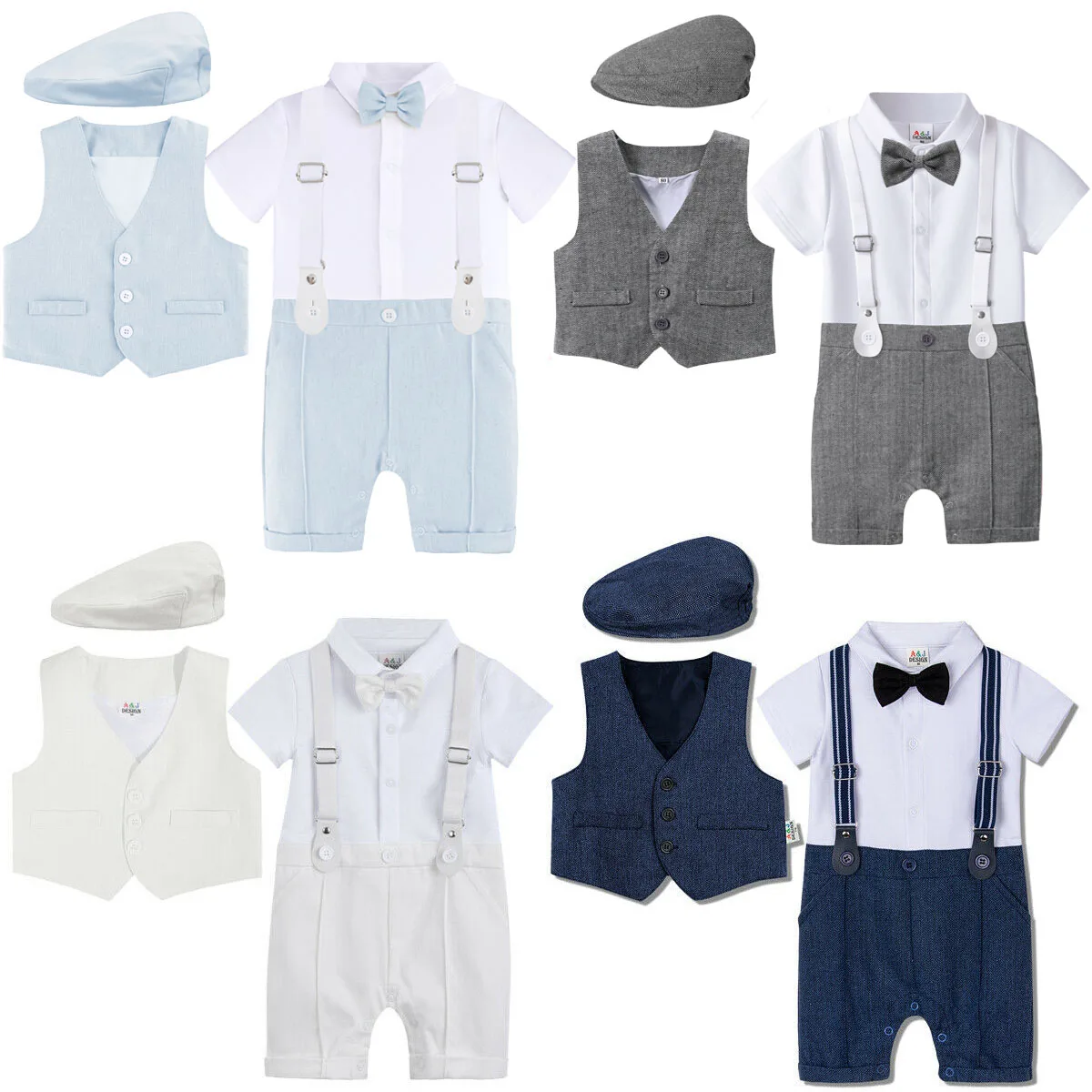 

Newborn Boys Clothing Set Baby Christening Outfit Romper Infant Wedding Birthday Party Formal Overalls Gentleman Costumes