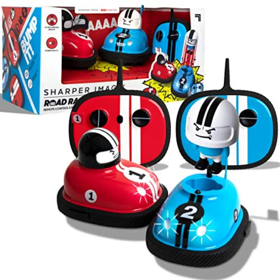 Road Rage Remote Control Cars, Mini RC Speed Ejector Bumper Cars, 2 Player Head to Head Battle Game with Ejecting Drivers, Soun