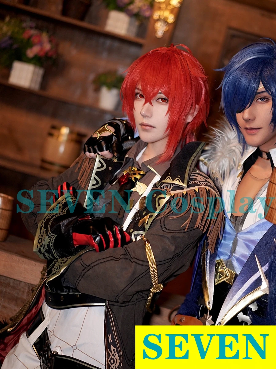 

SEVEN Cosplay In Stock Game Genshin Impact Diluc Ragnvindr Cosplay Costume Male Christmas Outfits Costumes