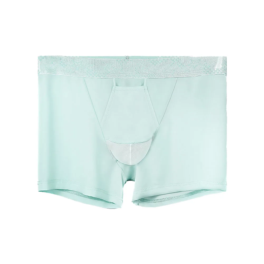 

Sheer Underpants Ice Silk Boxer Shorts 20 Spandex Composition 80 Polyamide Fabric Classic Style Solid Pattern For Comfort