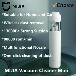 Original NEW MIJIA Portable Handheld Vacuum Cleaner For Home Car Mini Wireless Dust Catcher Collector 13000PA Cyclone Suction CN