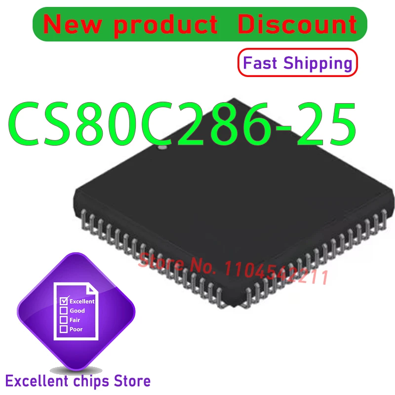 (5piece) 100% New CS80C286-16 CS80C286-20 CS80C286-25 CS80C286 16 20 25 Chipset PLCC68