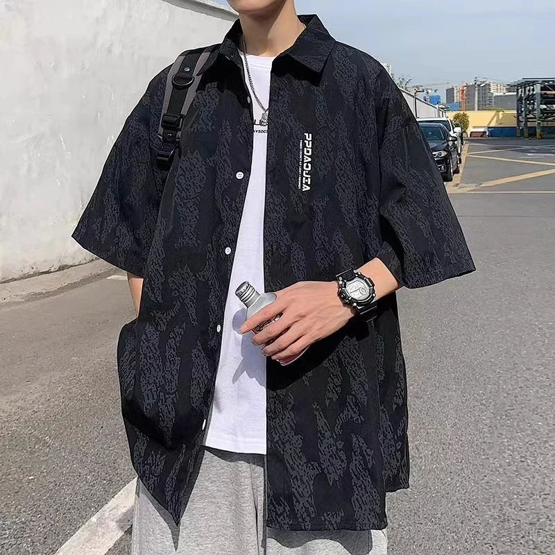 

Мужская повседневная футболка оверсайз из камуфляжной ткани, свободного кроя, новый дизайн 2025 года, для молодежи, летняя