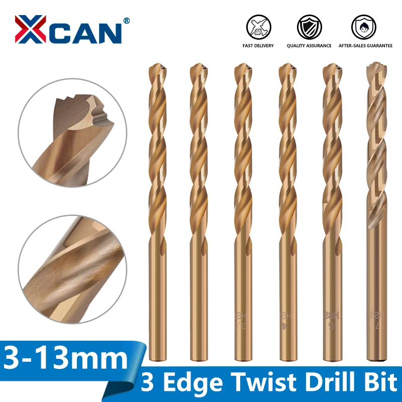 XCAN Xoắn Bộ Mũi Khoan M42 3 Cạnh Mũi Khoét Lỗ 8% Cao Coban Mũi Cho Thép Không Gỉ Gỗ khoan Kim Loại