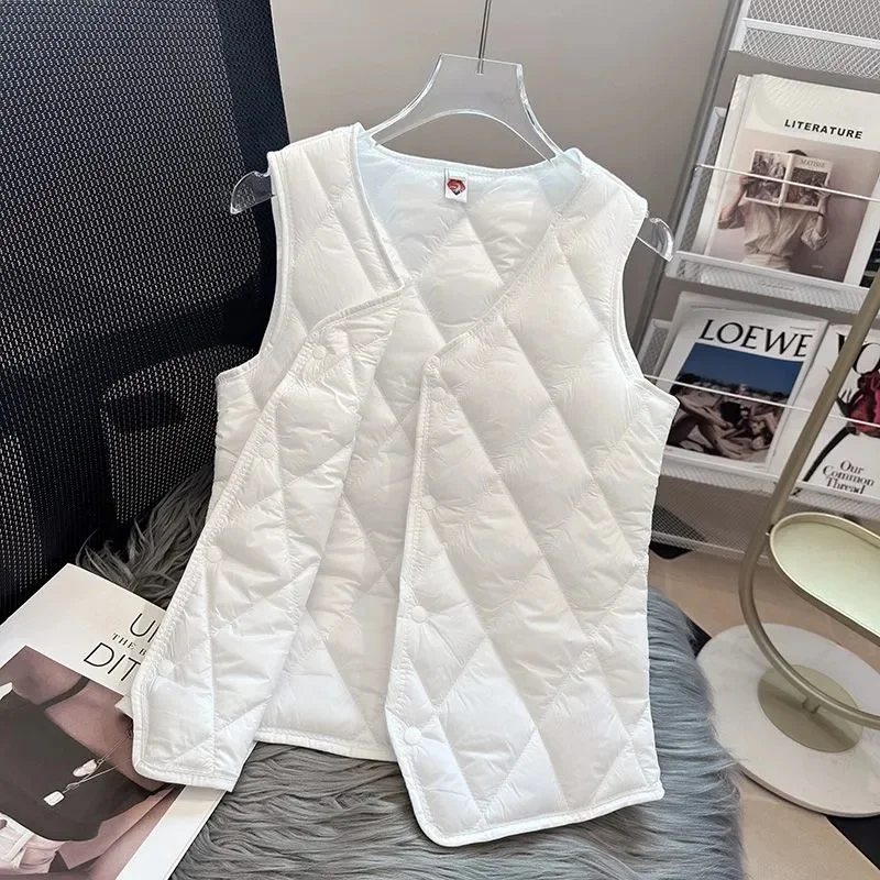 

Joker Cotton Vest Jacket Women's Autumn Winter New Thin Warm Sleeveless Short Vest Coat Female Slim Waistcoat Casual Ladies Tops