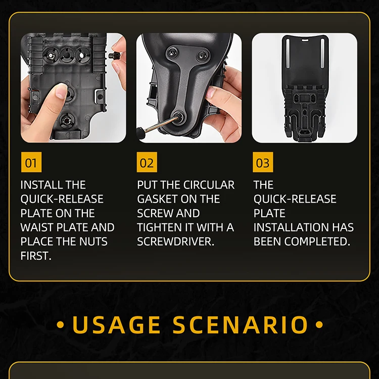 3-teiliges Drop-Leg-Holster-Set mit Schnellverschluss und QLS 19/22-Adapter – Gürtelschlaufe, bequem, elastisch und gummiert für Jagd und Angeln – Detail 24