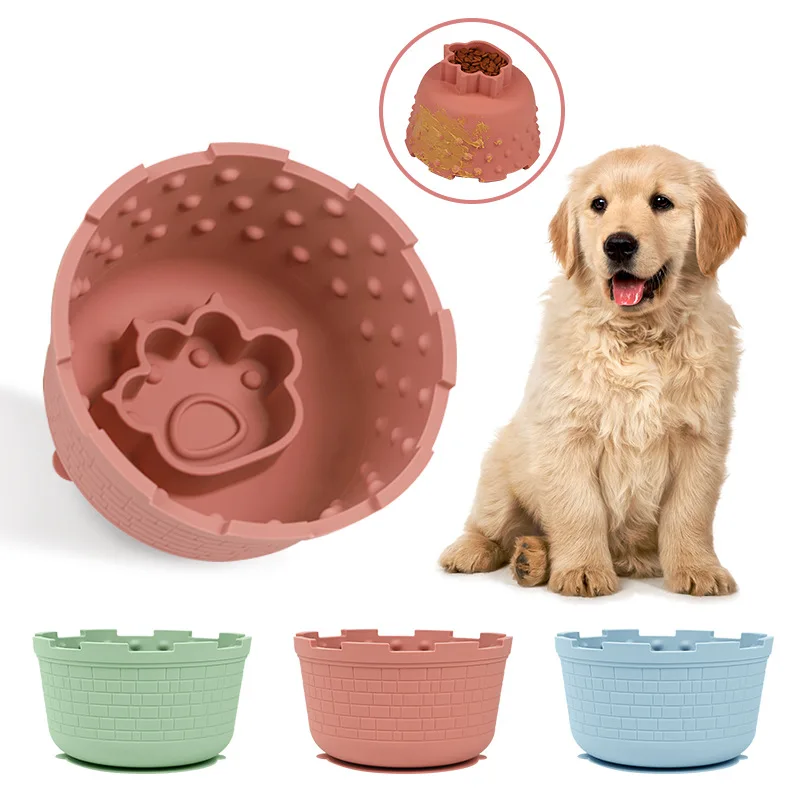 

Wholesale Pet Silicone Slow Feeder Lick Bowl With Suction Cup Easy Cleaning Anti-Choking Stop Gulping Cat Dog Bowl