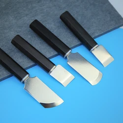 1Pcs Professional Leather Cutting Knife Sharping Skiving Trimming Tool with Wooden Handle DIY Tool Safety Leather Knife