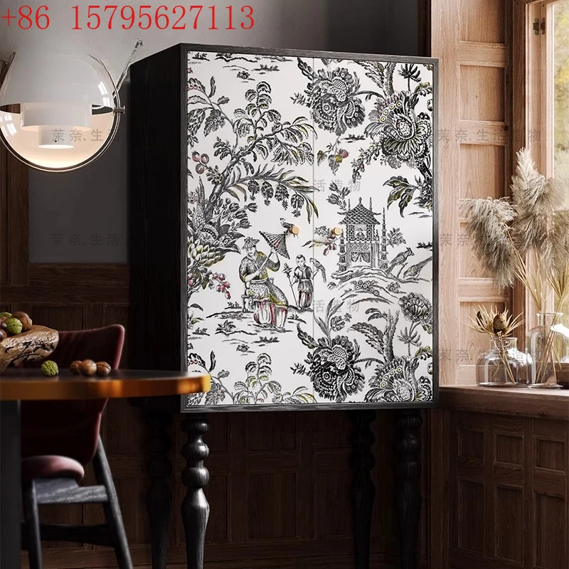 

Solid wood chest dining side cabinet living room storage multi-functional side cabinet household wall high cabinet storage
