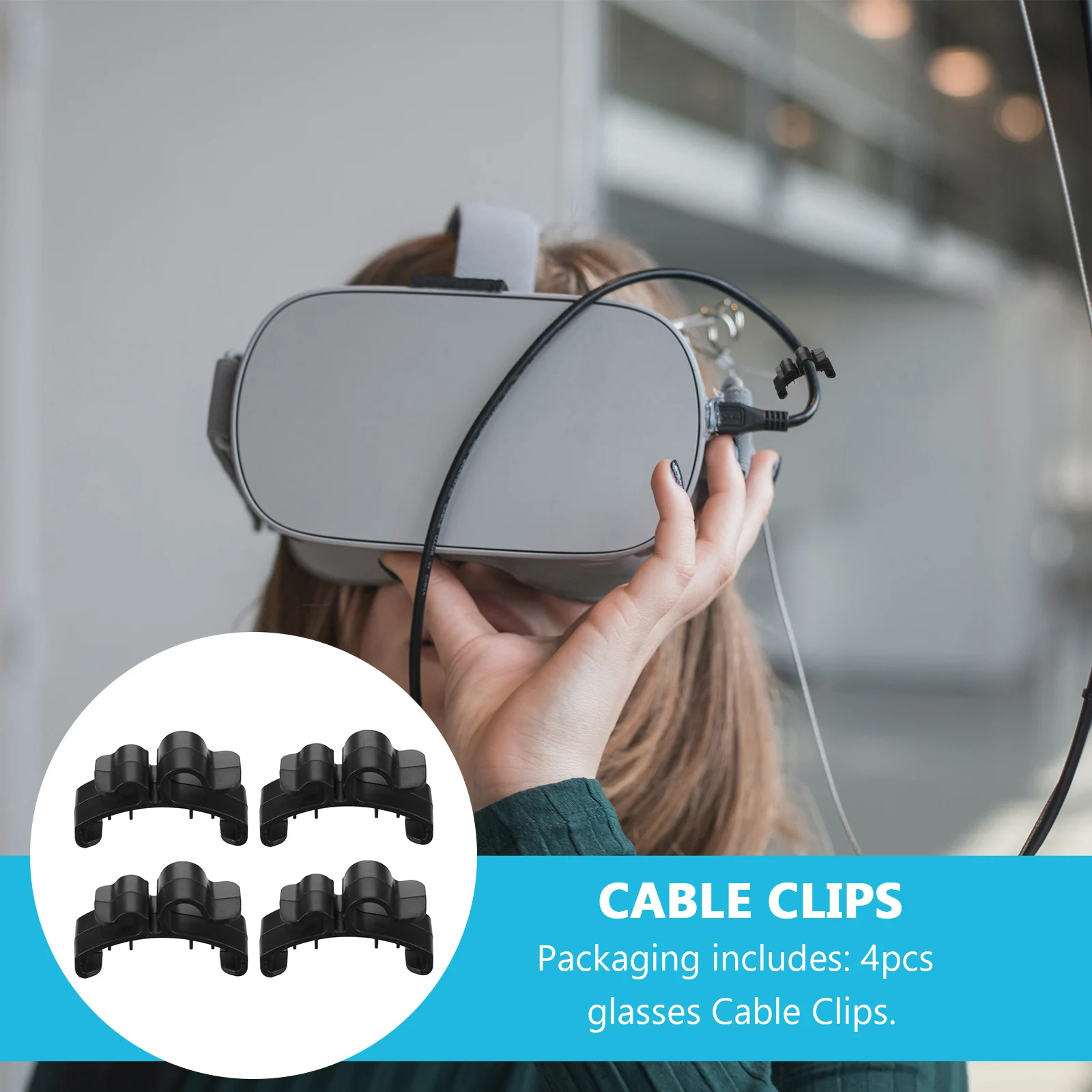 

4 Pcs Cable Fixing Buckle Clamps Vr Management Cord Clips Wire Organizer Holder