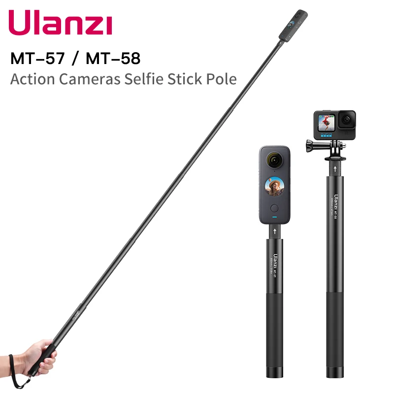 Ulanzi MT-57 MT-58 Kamera akcji Wysuwany drążek do selfie Słupek 1/4\'\' Śruba Lekka do GoPro Hero 12 11 10 9 8 7 insta360 X3