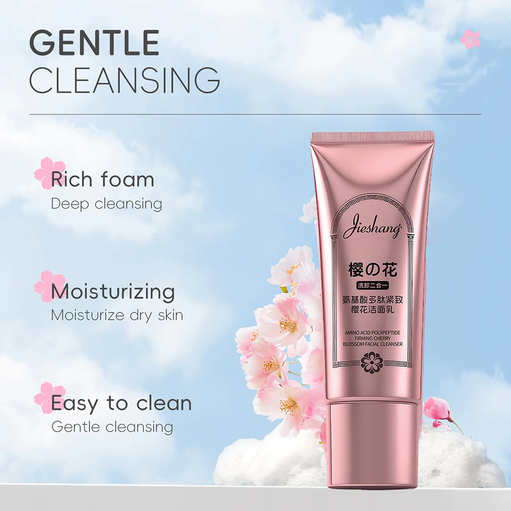 

120ml Amino Acid Sakura Face Wash Products Bubble Moisturizing Facial Cleanser Face Skincare Cherry Blossom Acne Cleansing Pore