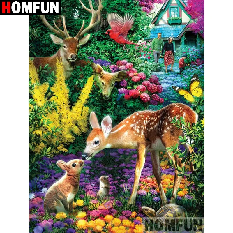 HOMFUN 5d Diamond Painting Full Square/Round \