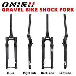 Bike Fork with Thru Axle Rod 12x100mm Travel 30-40mm 700C Wheel Hidden Internal Cable Routing Front Forks  for Gravel Bike Frame