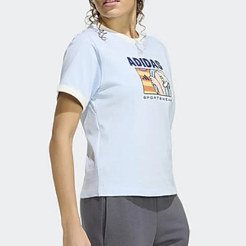 Adidas genuine sports lifestyle series new women's soft short sleeved T-shirt KC8602