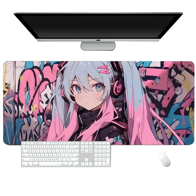 Anime Girls Rubber Mouse Pad Kawaii Non-Slip Desk Mat Cute Large Gaming Mousepad Gamer HD Print Mouse Mat Game Keyboard Pads XXL