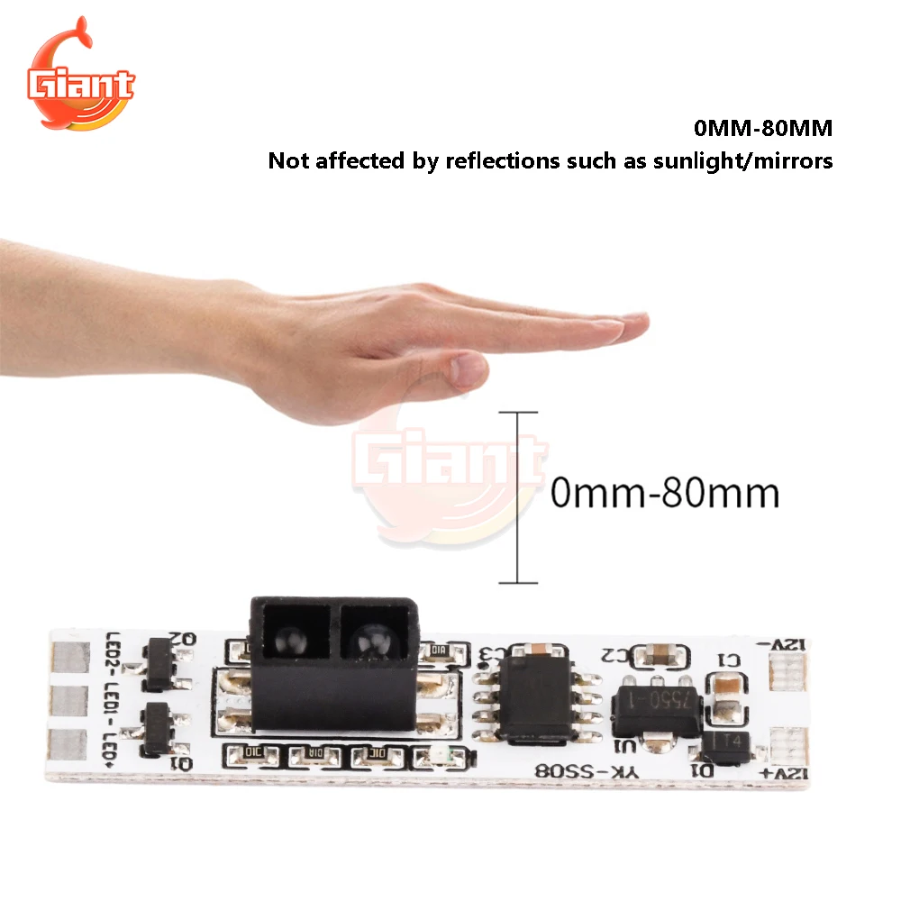 

DC12V PIR модуль переключателя датчика движения, трехцветное затемнение, ручное сканирование, индукционный переключатель, сенсорный переключатель, плата контроллера