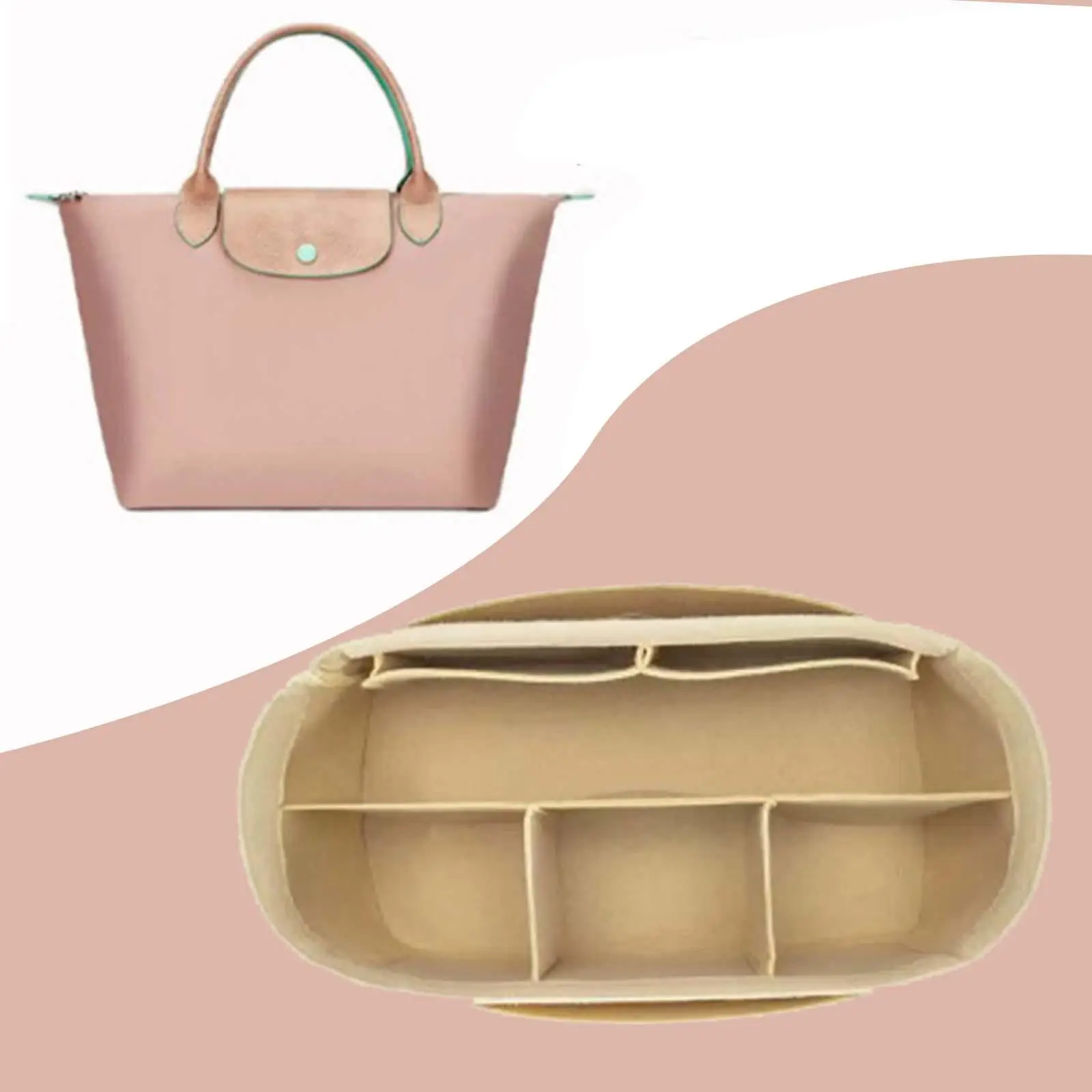 Purse Organizer Insert Makeup Bag Pouch Inner Bag for Backpack Tote Duffel
