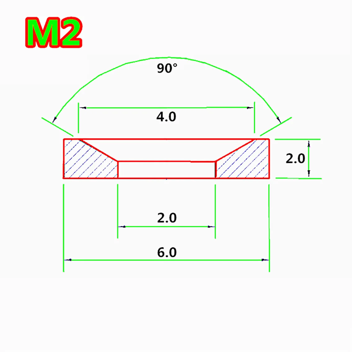 5 pezzi rondella in alluminio M2 M2.5 M3 M4 M5 M6 M8 guarnizione rondelle a testa svasata anodizzata colorata