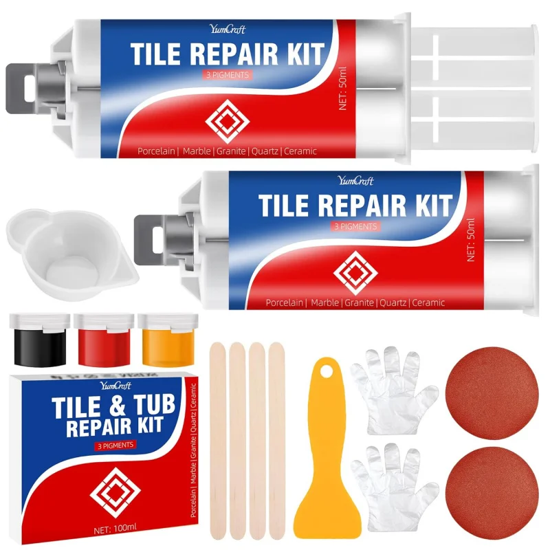 

Kit, Ceramic Bathtub Crack and Hole, Porcelain Chip Repair , Floor Cracked Tile Filler F