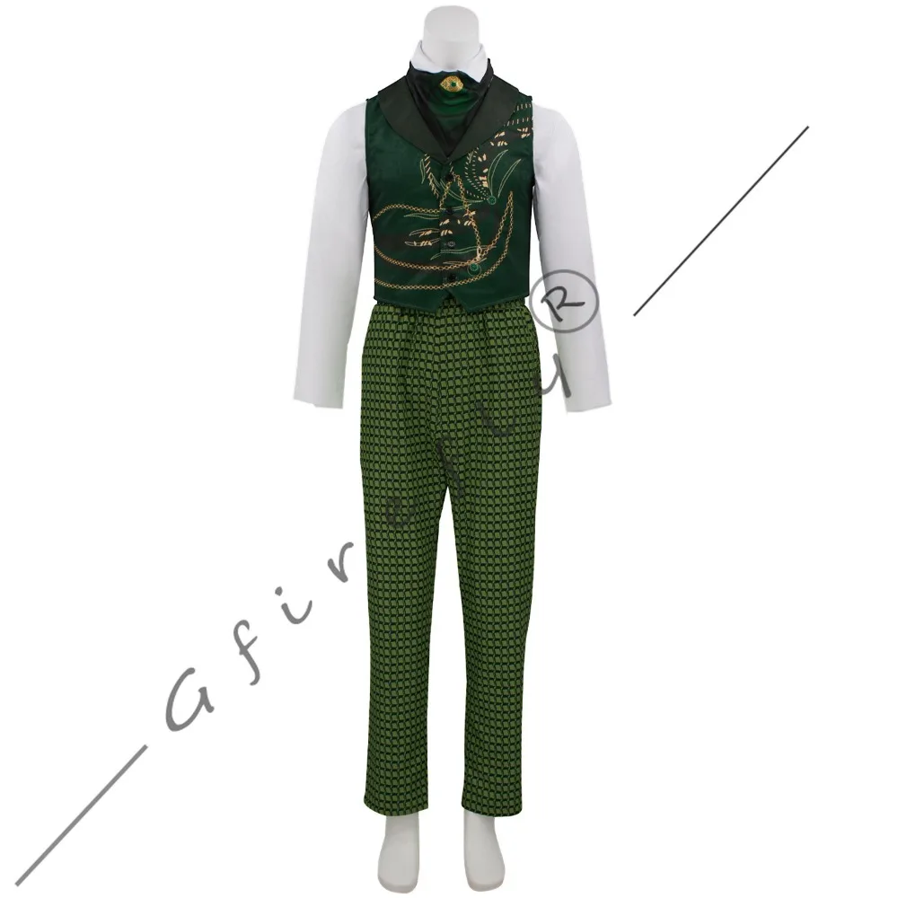 زي المعالج التأثيري نفس النمط من الملابس للفيلم مجموعة البدلة الخضراء ملحقات أداء الهالوين