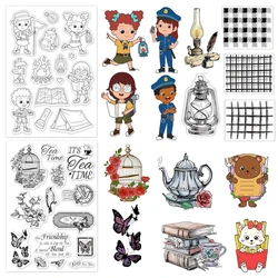People Adventure Silicone Clear Stamp Camp and Signpost Transparent Silicone Stamp Map and Tent Rubber Stamp for Scrapbooking
