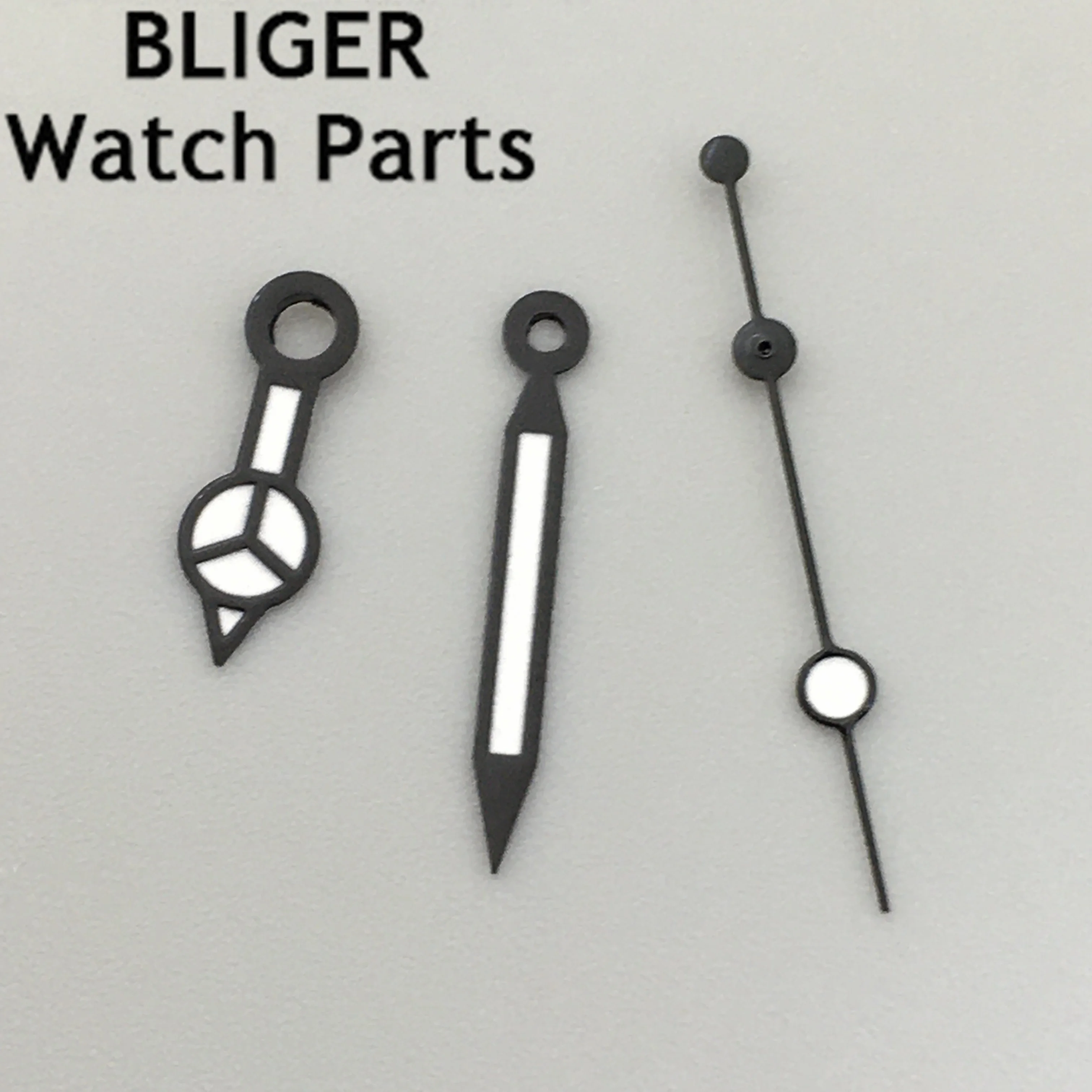 BLIGER-manecillas luminosas para reloj, accesorio de color negro, oro rosa, ajuste NH35 NH36 ETA 2824 2836 Miyota 8205 8215 821A Mingzhu 2813 3804, movimiento