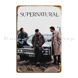 Supernatural Sam Winchester Dean Winchester targa in metallo murale Garage Design Cinema Designer Tin Sign Poster