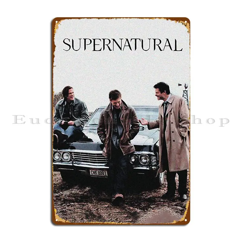 Supernatural Sam Winchester Dean Winchester Metal Plaque Wall Mural Garage Design Cinema Designer Tin Sign Poster