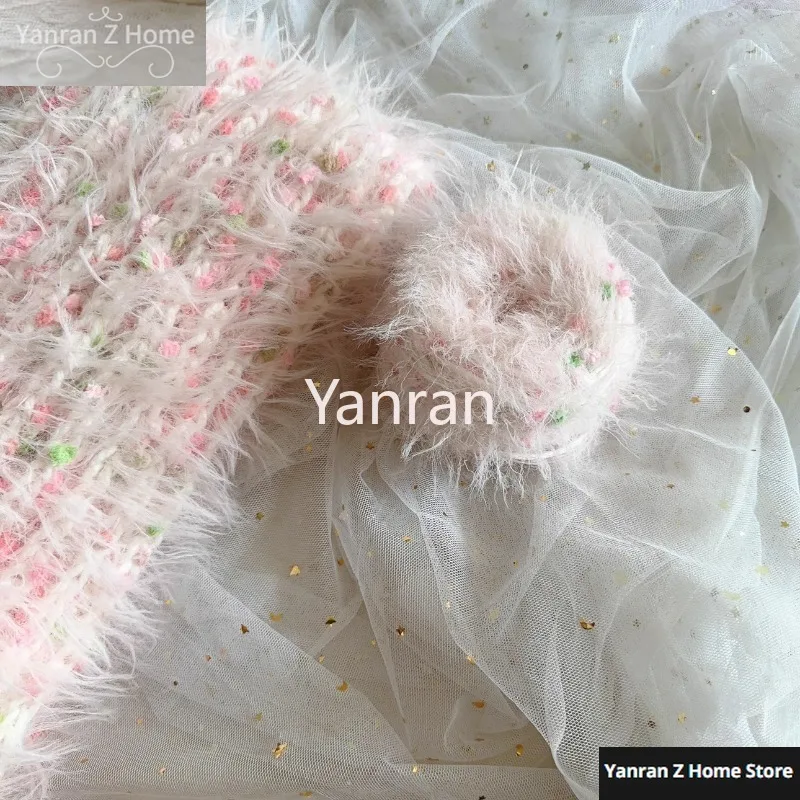 Alpaca Bean Yarn Crochet Hand Mixed Thread 50g Soft Glutinous Pink Tender Close Fitting Yarn Handmade DIY Crochet Hat Scarf Yarn