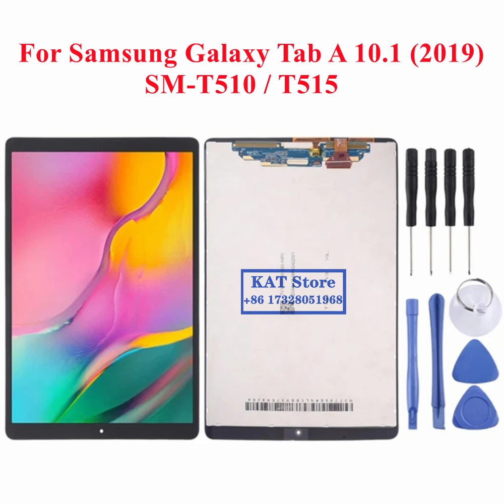 Dla Samsung Galaxy Tab 10.1 (2019) SM-T510 / T515 T510 ekran LCD ekran dotykowy Digitizer pełny montaż części zamiennej