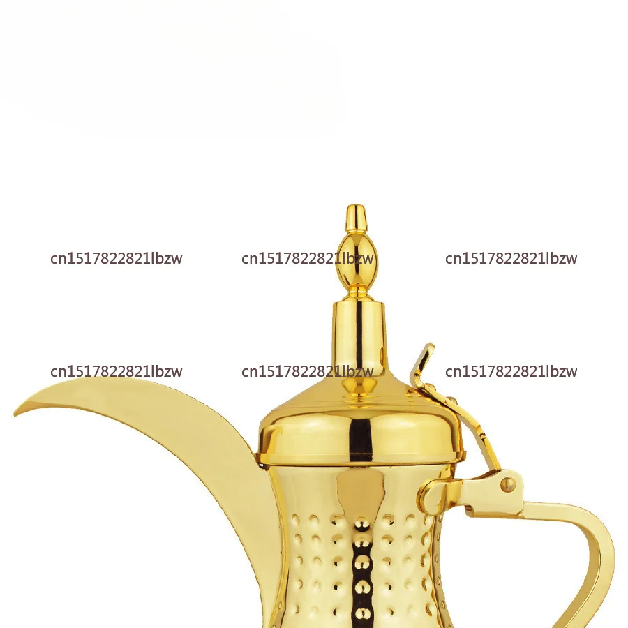 Stainless steel polka dot tea kettle, gold silver eagle beak Middle Eastern coffee pot