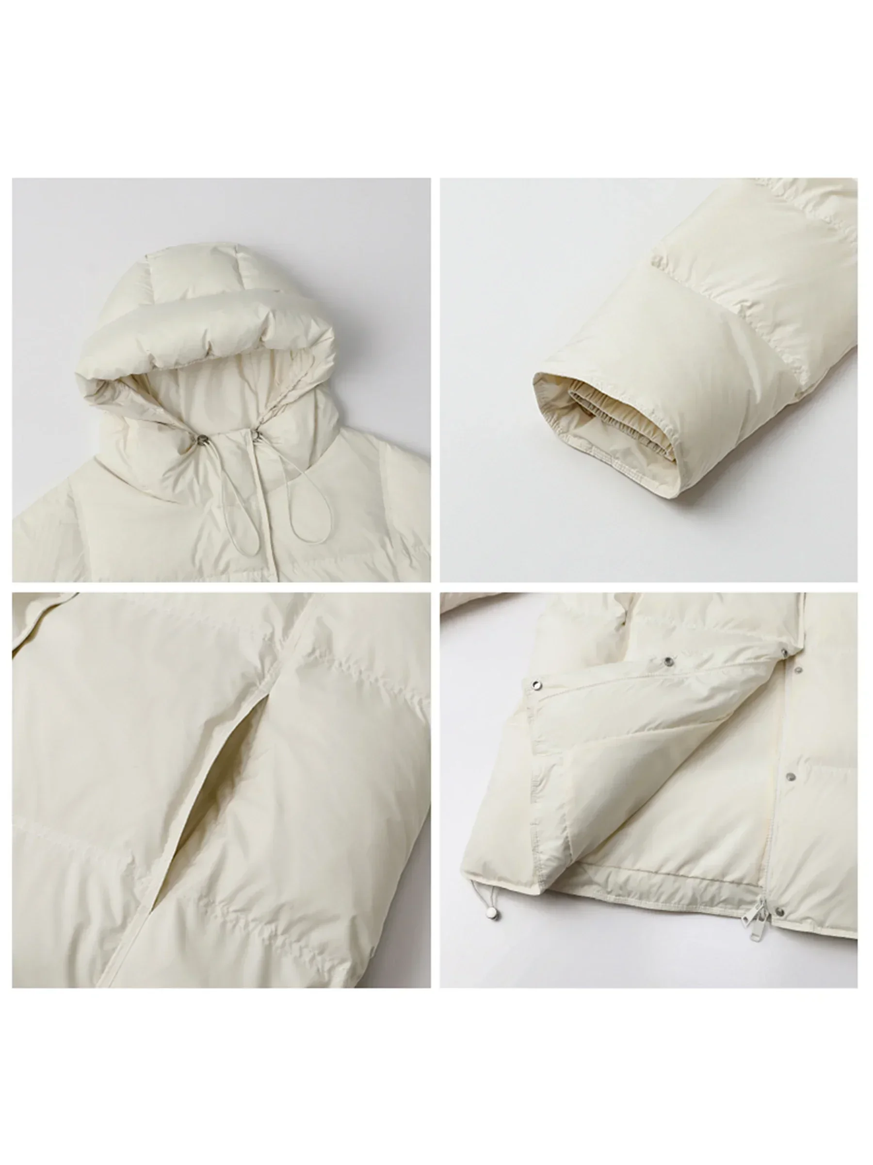 شيك فين النساء أسفل معاطف الكورية الصلبة مقنعين لينة 90 الأبيض بطة أسفل سترة موضة الملابس النسائية الدافئة خريف شتاء جديد 2025