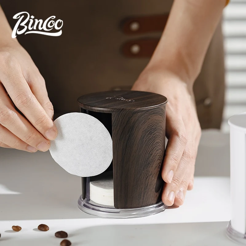 Bincoo Espresso Coffee Filter Paper Storage Box Dustproof Filter Case for Round Basket Universal Size Coffee Machine Accessories