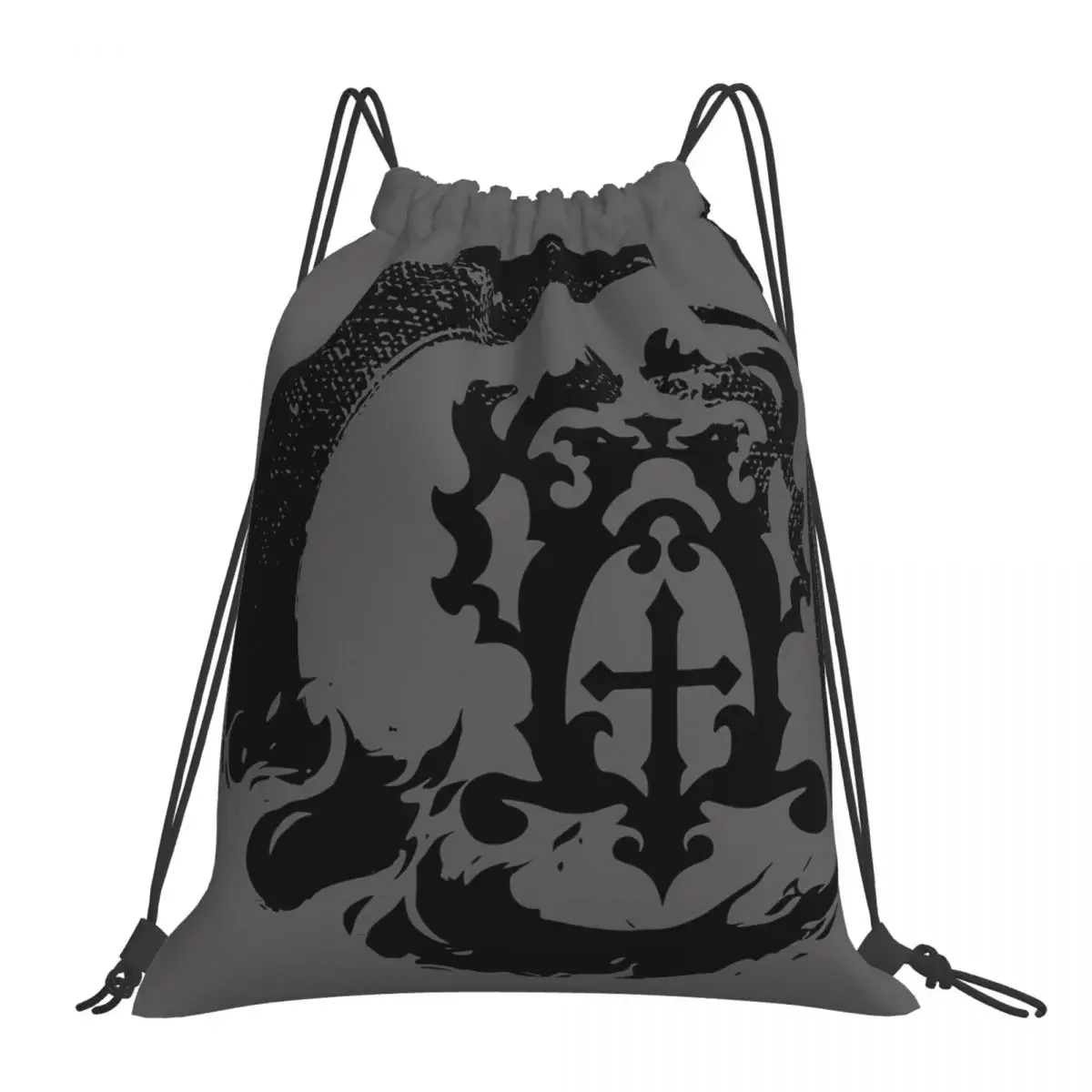 Castlevania Belmont Crest Black Backpacks Drawstring Bags Drawstring Bundle Pocket Storage Bag BookBag For Man Woman School