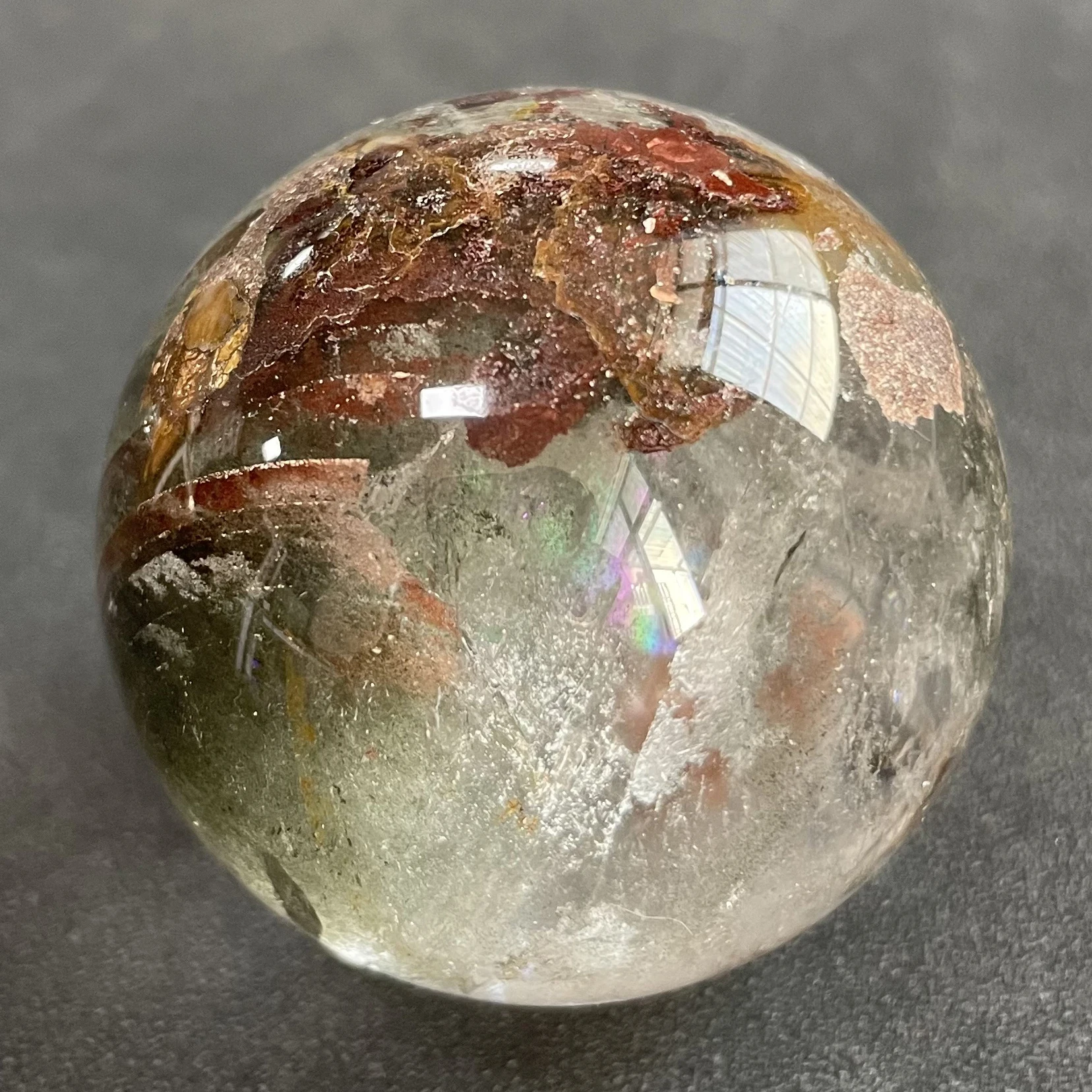 144g Natural Stone Green Phantom Sphere Polished Garden Quartz Ball Reiki Healing Gift Crystal Ball Room Decor Y1712