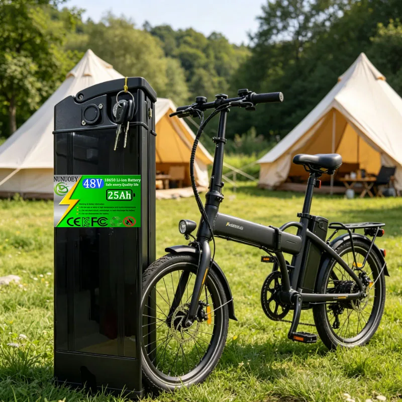Haiba internal frame ebike replacement battery pack showing key lock and carry handle