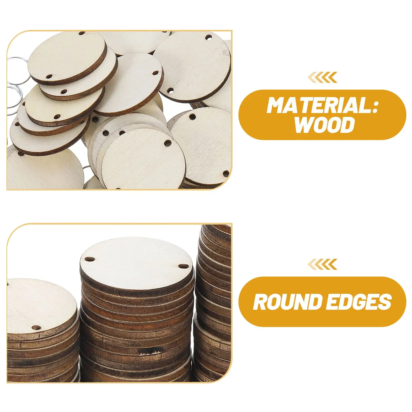 50PC DIY Calendar Reminder Record Plaque Round Wood Pieces Hanging Wooden Slices Pendants  DIY Wooden Calendar Making Caft