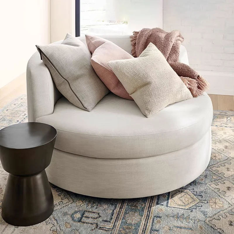 Individual Round Living Room Sofas Puffs White Tiny House Children Outdoor Sofa Modern Luxury Tumbonas Playa Trendy Furniture