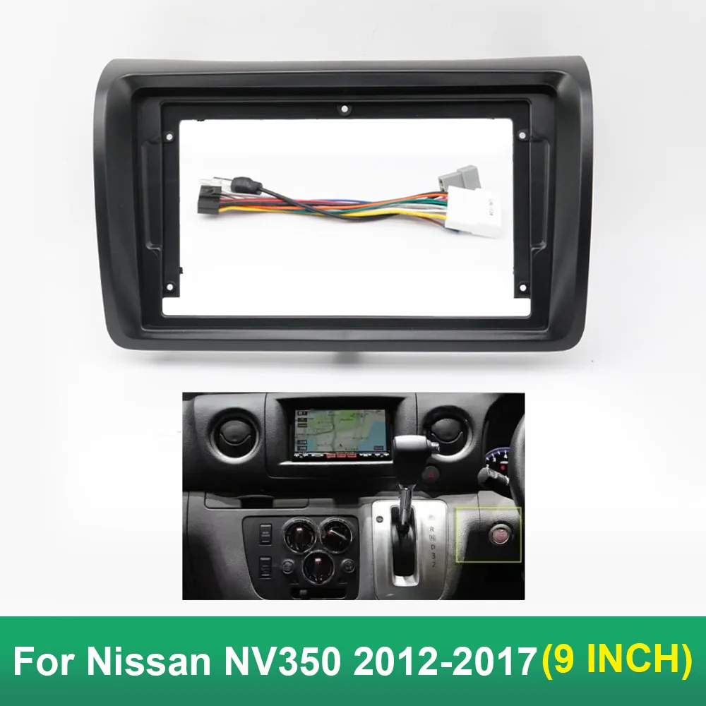 9 Inch  Adapter Android Dash Fitting Panel Kit Car Radio DVD Player Fascias Frame For Nissan NV350 2012-2017