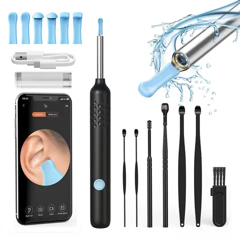 카메라 귀 왁스 제거 검 이경 USB 충전 8MP 내시경 도구 Earpick 미니 카메라 건강 관리 세트 도구와 시각적 귀 청소기